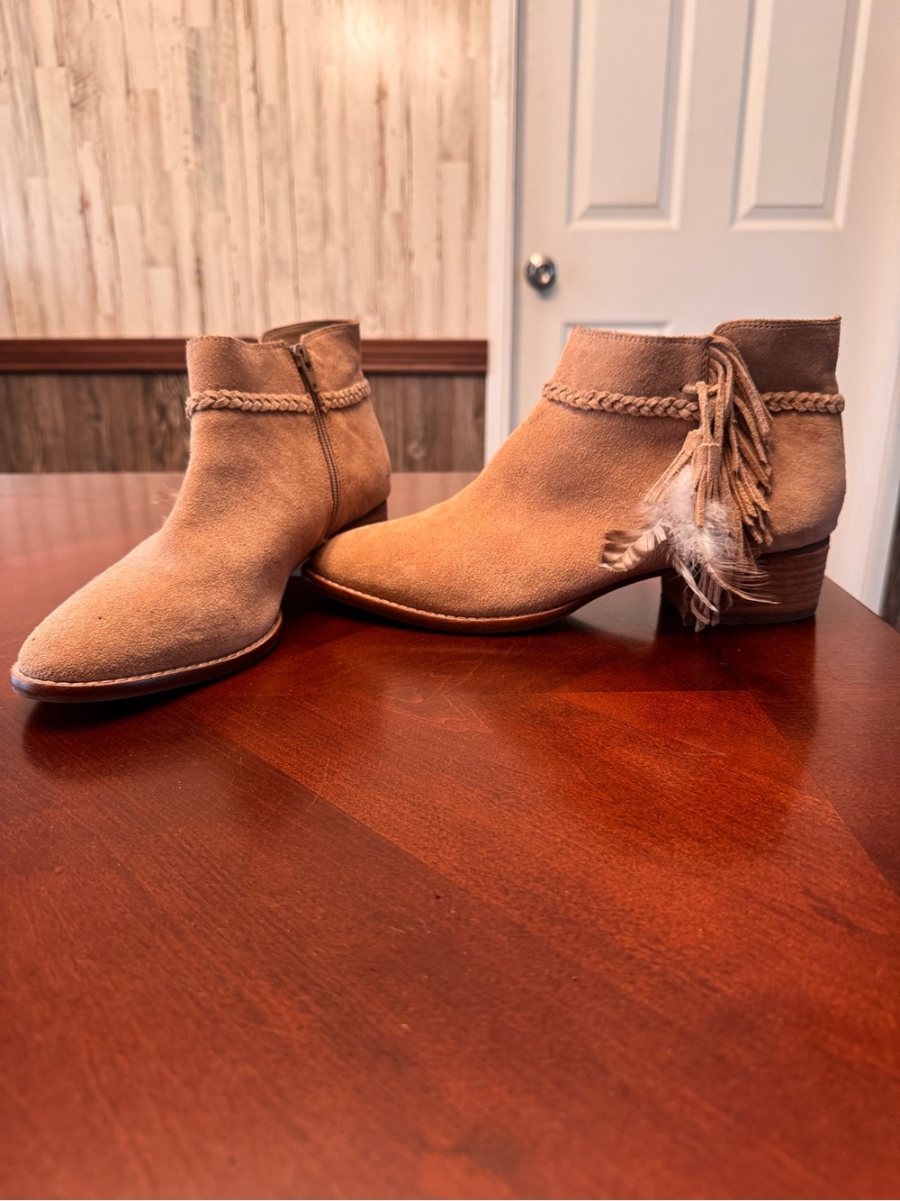 Gianni Bini Tan Suede Ankle Booties